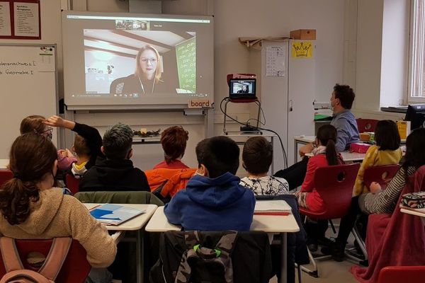 Virtueller Schulbesuch von Sandra Boser an der Friedrichschule in Lahr