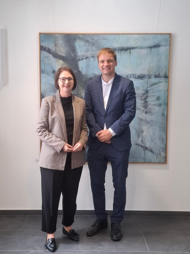 Sandra Boser MdL im Austausch mit den neuen Bürgermeistern Benedikt Eisele und Jürgen Nowak
